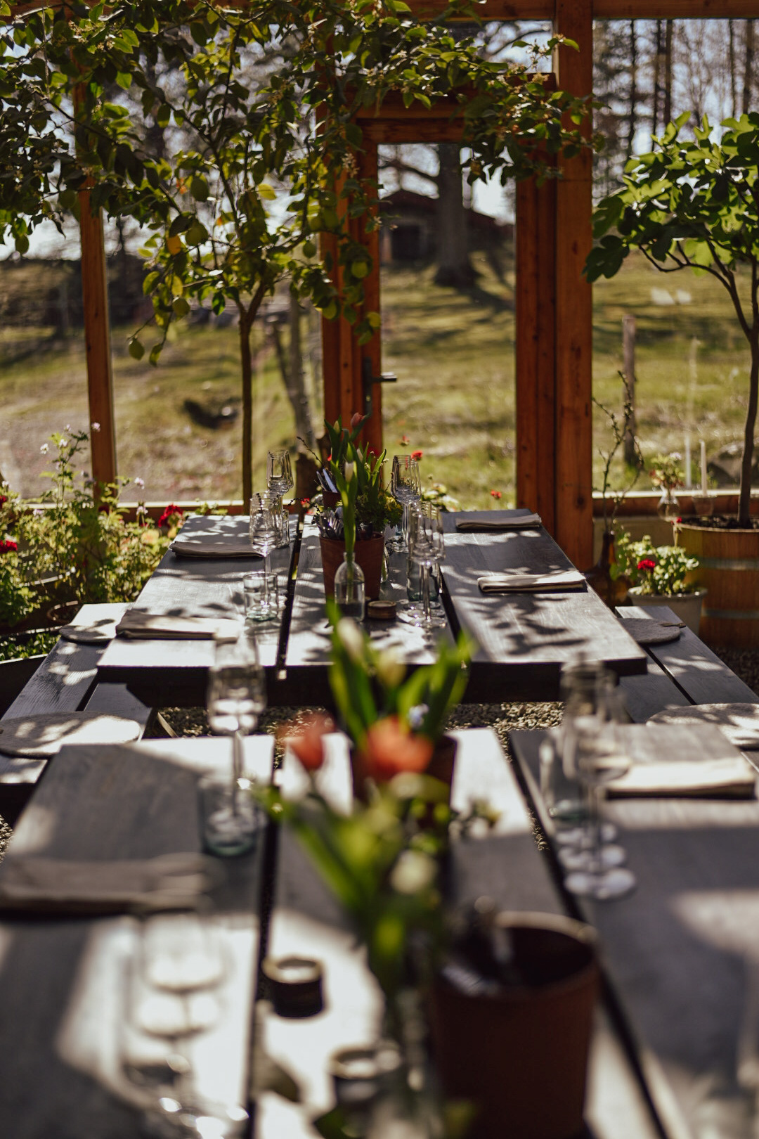 Meal in the orangerie